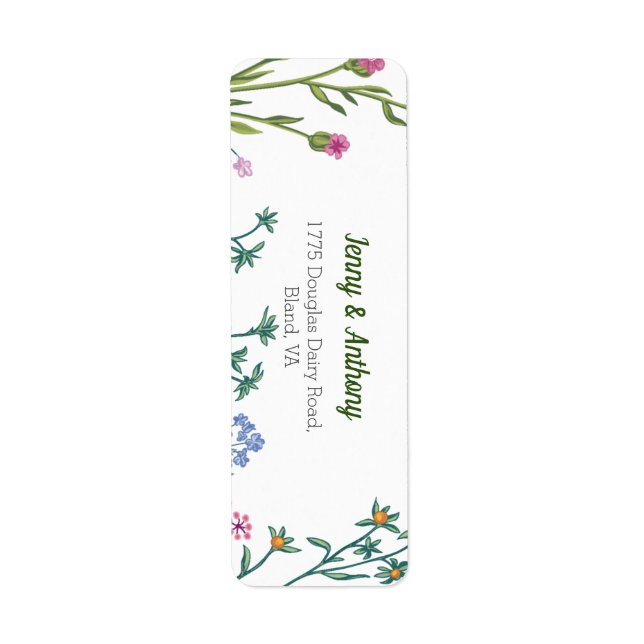 Étiquette Floral botanique minimaliste moderne (Devant)