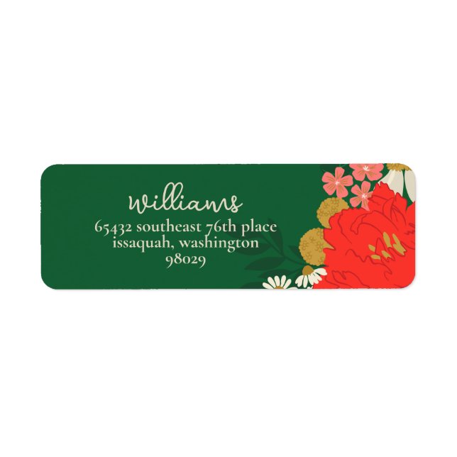 Étiquette Floral Bouquet Bridal Shower Return Address Label (Devant)