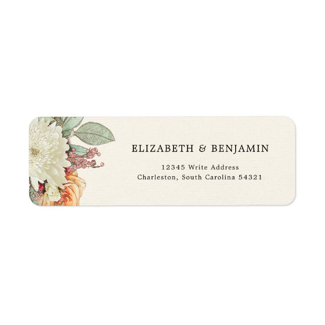 Étiquette Floral Eucalyptus Rose Wedding RSVP Return Address (Devant)