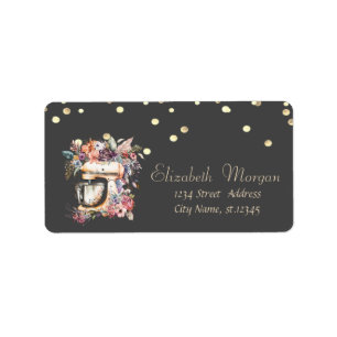 Étiquette Floral Mixer Gold Foil Confetti 