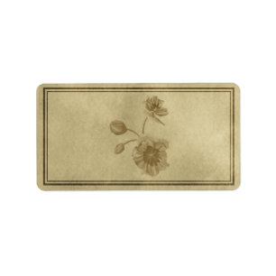 Étiquette floral moyen d'apothicaire
