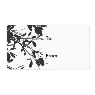 Étiquette Floral noir