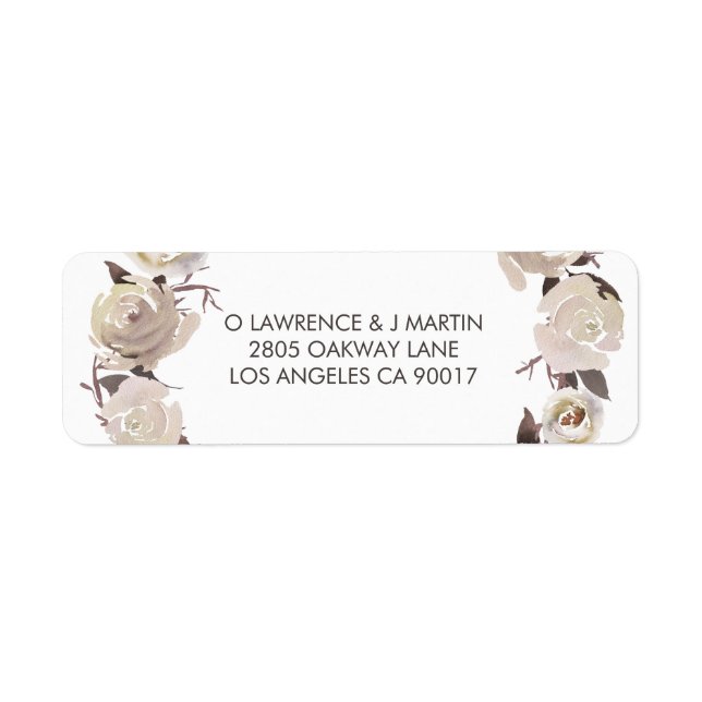 Étiquette Floral Rose crémeux (Devant)