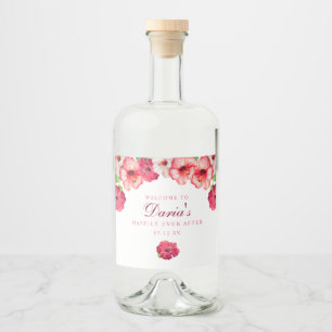 Étiquette floral rose tropical