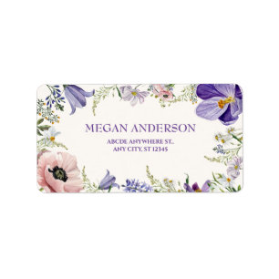 Étiquette Floral sauvage violet