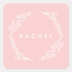 Étiquette Floral Wreath