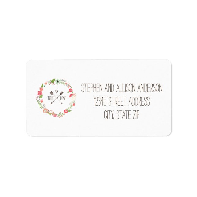 Étiquette Floral Wreath - Address Labels (Devant)
