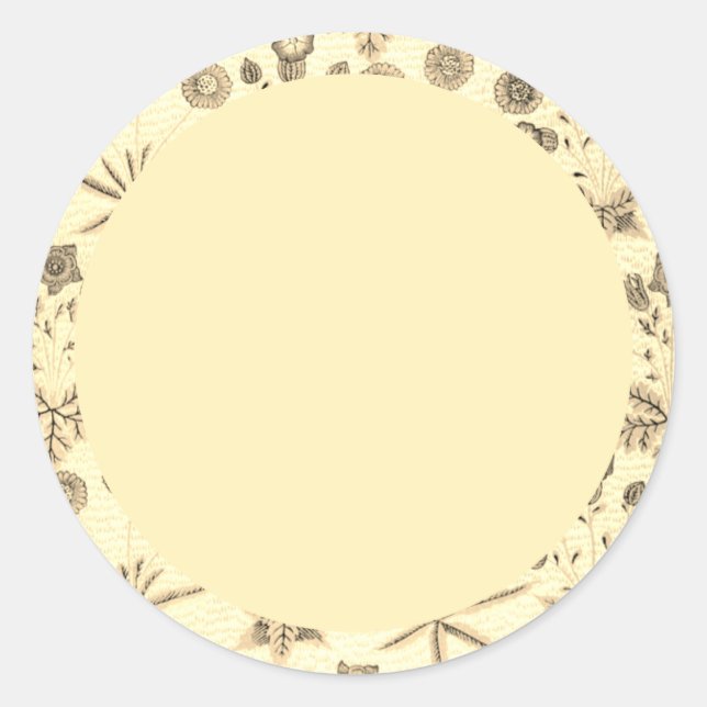 Étiquette florale beige et verte vierge (Devant)
