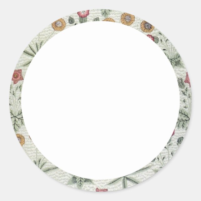 Étiquette florale beige et verte vierge (Devant)