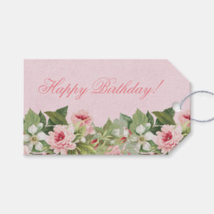 Étiquette florale élégante de cadeau de joyeux