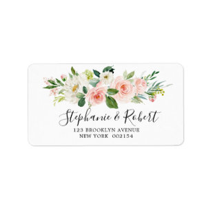 Étiquette Florales rose pâle Mariage botanique moderne