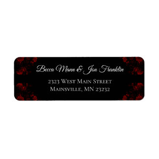 Étiquette Flore rouge profond Élégant Mariage gothique