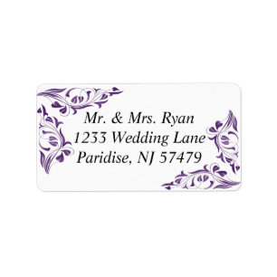 Étiquette Flore violette moderne  Mariage