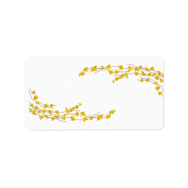 Étiquette Flores jaunes dorées (Devant)