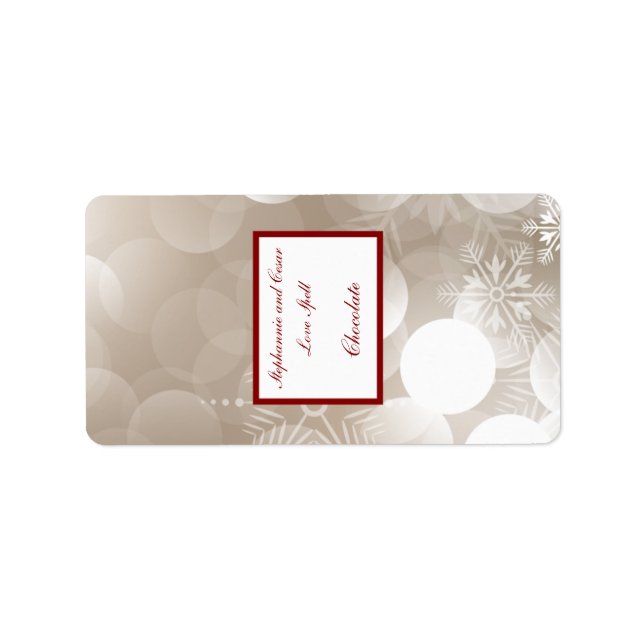 Étiquette Flou miniature d'hiver Hersheys de 1,25 po x 2,75  (Devant)