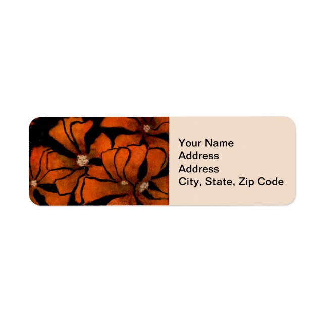 Étiquette Flower Return Address Label Freaky Floral Series. (Devant)