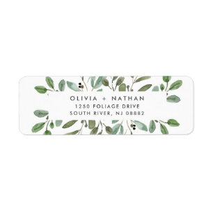 Étiquette Foliage minimaliste Mariage