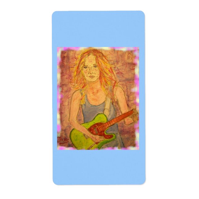 Étiquette folk rock girl (Devant)