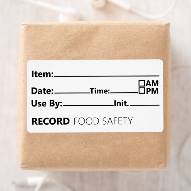 Étiquette Food Safety Date Record Keeping (En situation)
