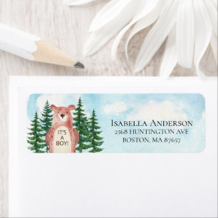Étiquette Forest Adventure Bear C'est un garçon