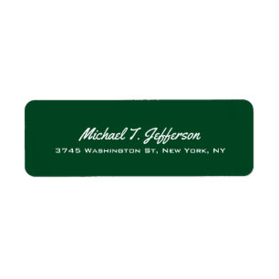 Étiquette Forest Green Elegant Professionnel Moderne Personn