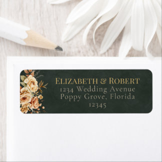 Étiquette Forest Witch Green Floral Wedding Address Label