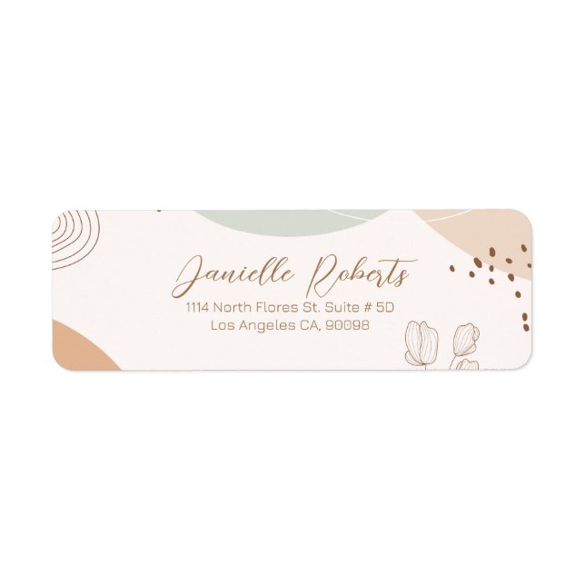 Étiquette Formes Abstraites et fleurs arrière - plan moderne (Devant)