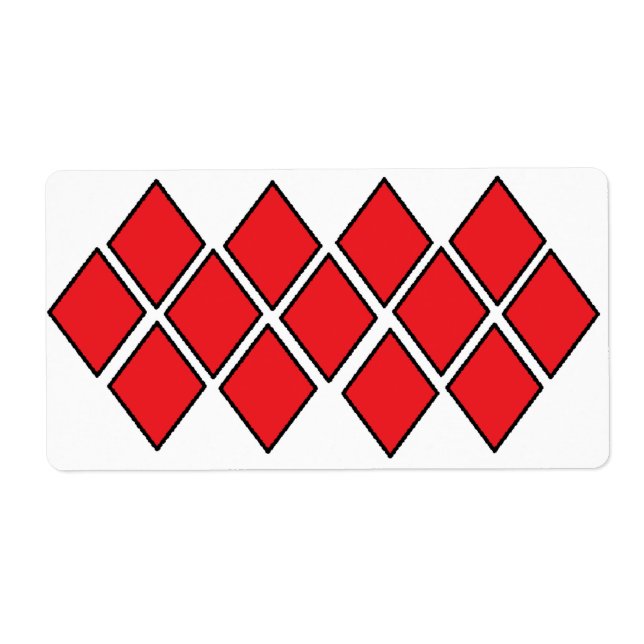 Étiquette Formes de diamants rouges (Devant)