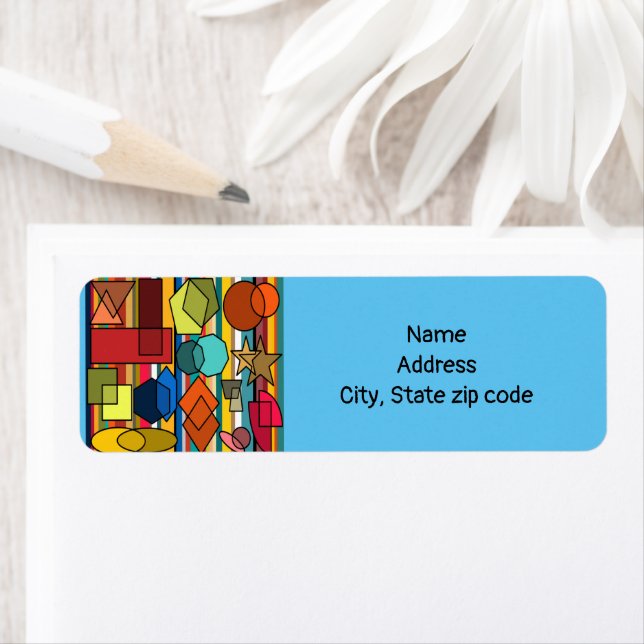 Étiquette Formes et lignes Bauhaus (En situation)