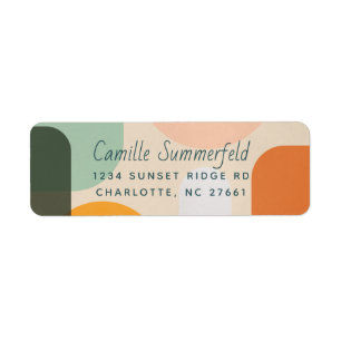 Étiquette Formes modernes colorées Adresse de retour