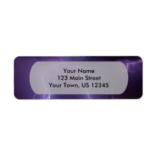Étiquette Foudre violette dans un désert nocturne Tempête to