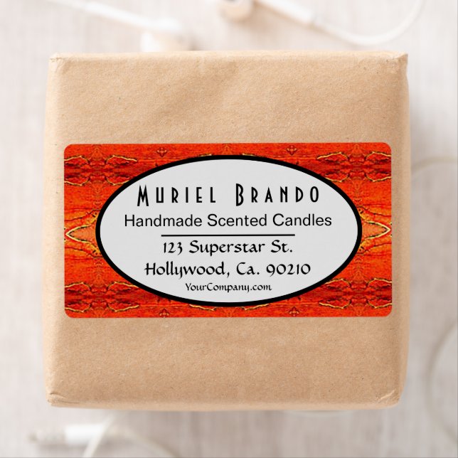 Étiquette Fournitures de la Rustic Candle Company pour l'exp (En situation)