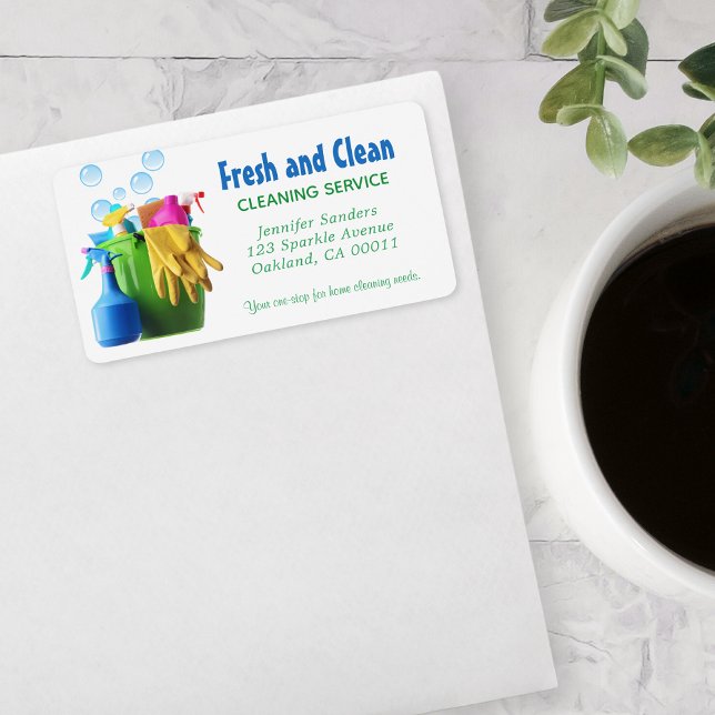 Étiquette Fournitures de service de nettoyage Entretien du m (Créateur téléchargé)