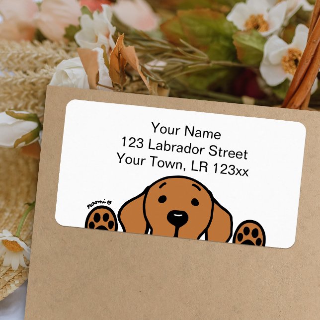 Étiquette Fox Red Labrador en regardant Retour Adresse (Fox Red Labrador Watching You design Return Address Labels for Fox Red Lab Owners.  Personalized.)