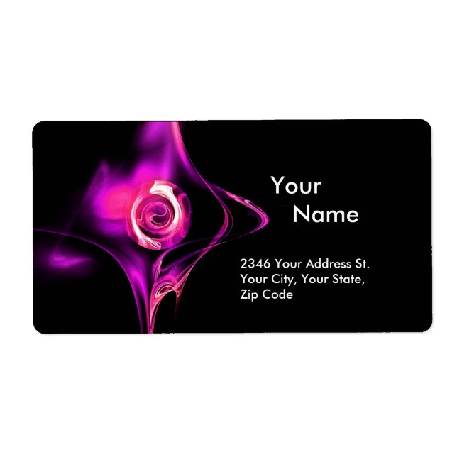 Étiquette FRACTAL ROSE 1 rose Fuchsia violet noir (Devant)