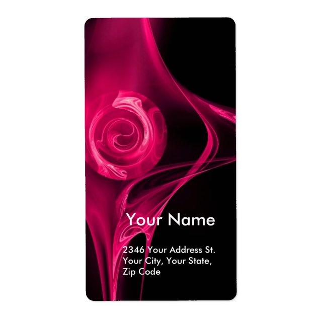 Étiquette FRACTAL ROSE rose Fuschsia Noir (Devant)