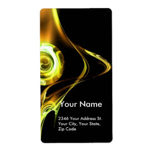 Étiquette FRACTAL ROSE Yellow Brown Black