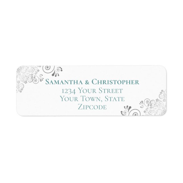 Étiquette Fractions en argent Turquoise sur Mariage blanc Ad (Devant)