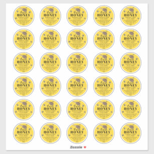 Étiquette frais Jar de miel 2"   abeille