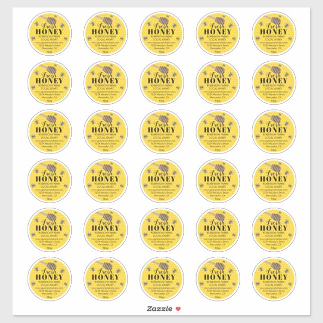 Étiquette frais Jar de miel 2" | abeille (Feuille)