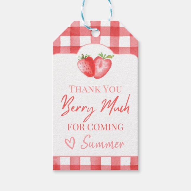 Étiquette Fraise Favour | Fraises Fête d'anniversa (Devant)