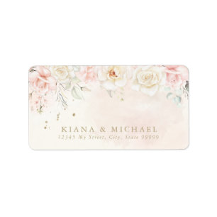 Étiquette Français Romance Mariage Floral Blush ID870