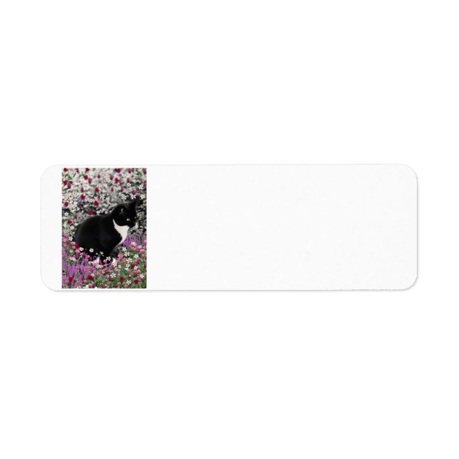 Étiquette Frappes en Fleurs II - Tuxedo Kitty Cat (Devant)