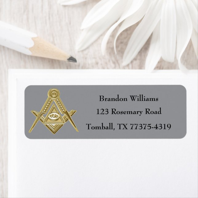 Étiquette Freemason Masonic Carré et Compass (En situation)