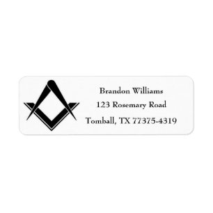 Étiquette Freemason Masonic Carré et Compass