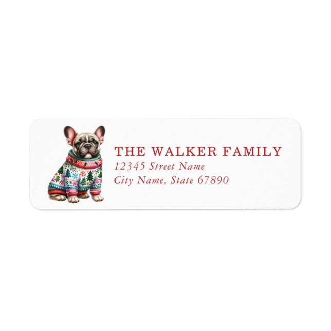 Étiquette French Bulldog Return Address Labels (Devant)