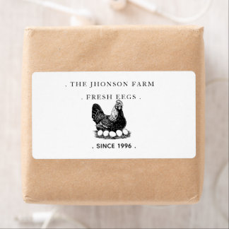 Étiquette Fresh Eggs Your Name Chicken Hens Egg