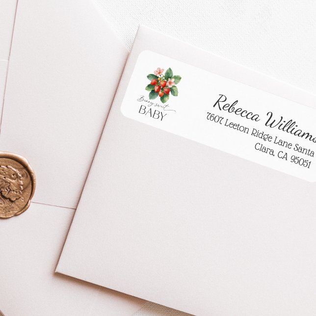 Étiquette Fresh Market Strawberry Berry Sweet Baby Shower (Créateur téléchargé)