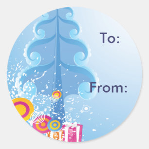 Étiquette froide de cadeau d'hiver