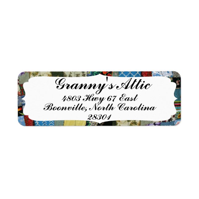 ÉTIQUETTE FRONTIÈRE QUILT (Devant)